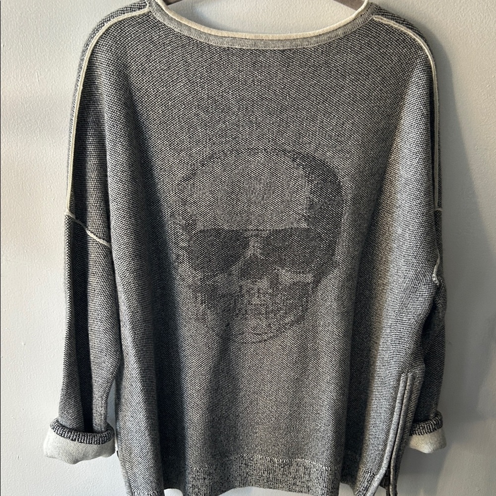 Skull Cashmere Two-Tone Sweater